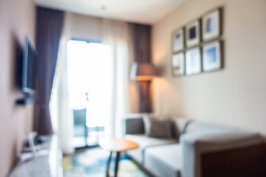 Soyut bulanıkoturma odası alanı dekorasyonu