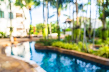 Soyut bulanıklık ve sıcak güzel açık yüzme havuzu bulanıklaştırma