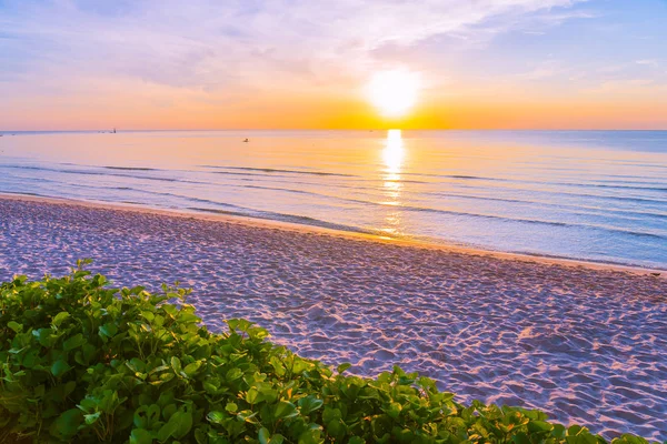 Gyönyörű szabadtéri trópusi természeti táj a tenger strand sunr — Stock Fotó