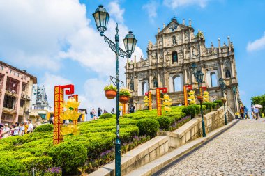 Çin, Makao - 6 Eylül 2018 - güzel eski mimari bui