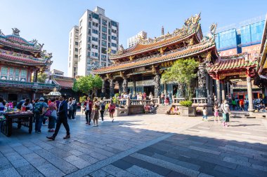 Taipei, Tayvan 1 Aralık 2018: Longshan tapınağıdır popüler 