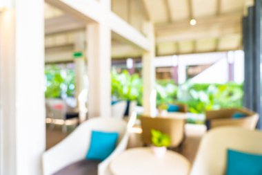 Görüntü bulanıklığı ve arka plan için otel lobisinin dışsal görünümü