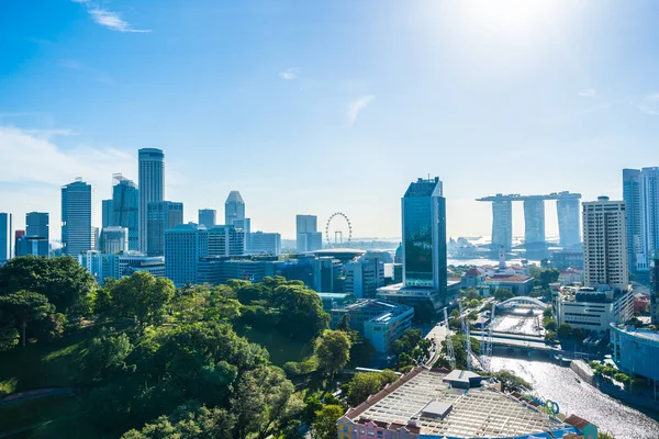 Krásná architektura budovy vnější panoráma v Singapuru — Stock fotografie