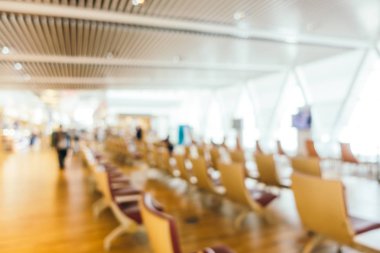 Soyut bulanıklık ve Havaalanı terminal yolcu için trans defocused