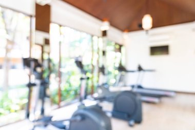 Soyut bulanıklık ve ufuk fitness ekipmanları spor salonu iç