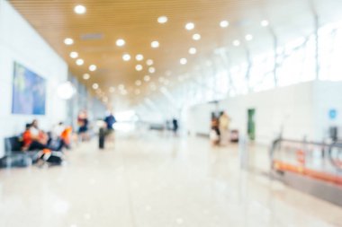 Soyut bulanıklık ve Havaalanı yolcu trans için terminal defocused
