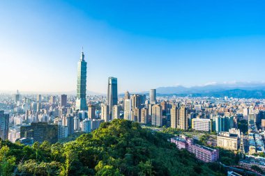 Güzel manzara ve cityscape taipei 101 bina ve ark