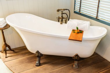 Güzel lüks elegance beyaz küvet dekorasyon iç b