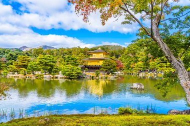 Kyoto Japonya'da altın köşk ile güzel Kinkakuji Tapınağı