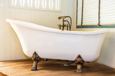 Güzel lüks elegance beyaz küvet dekorasyon iç b