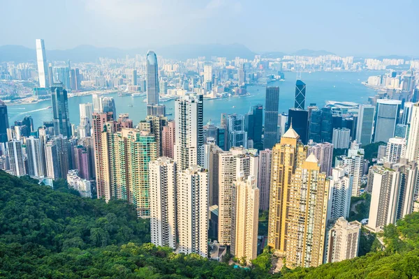 Bella architettura edificio esterno paesaggio urbano di Hong Kong — Foto Stock