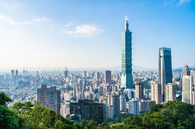 Güzel manzara ve cityscape taipei 101 bina ve ark