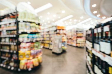 Soyut bulanıklık ve ufuk süpermarkette alışveriş için 