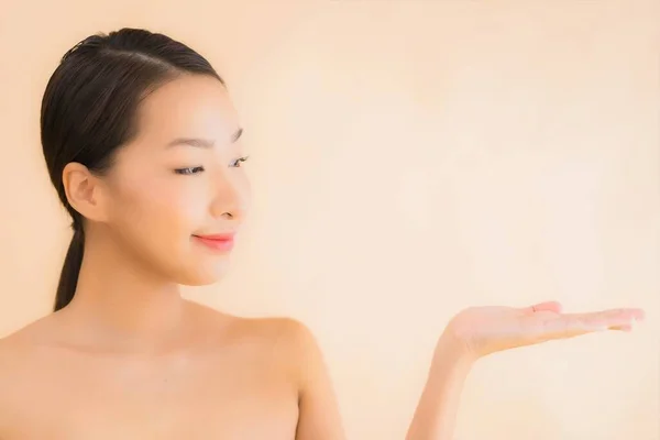 Portrait Belle Jeune Asiatique Visage Femme Avec Beauté Spa Bien — Photo