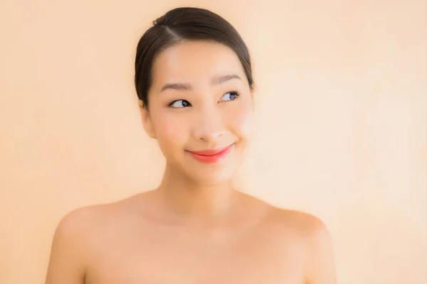 Porträtt Vacker Ung Asiatisk Ansikte Kvinna Med Skönhet Spa Wellness — Stockfoto