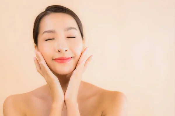 Porträt Schöne Junge Asiatische Gesicht Frau Mit Beauty Wellness Und — Stockfoto