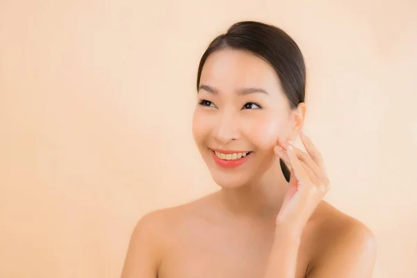 Porträt Schöne Junge Asiatische Gesicht Frau Mit Beauty Wellness Und — Stockfoto