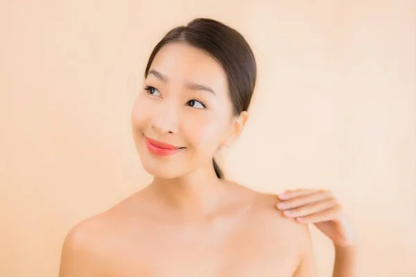 Portrait Belle Jeune Asiatique Visage Femme Avec Beauté Spa Bien — Photo