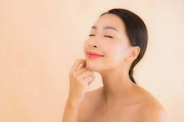 Portret Mooie Jonge Aziatische Gezicht Vrouw Met Schoonheid Spa Wellness — Stockfoto