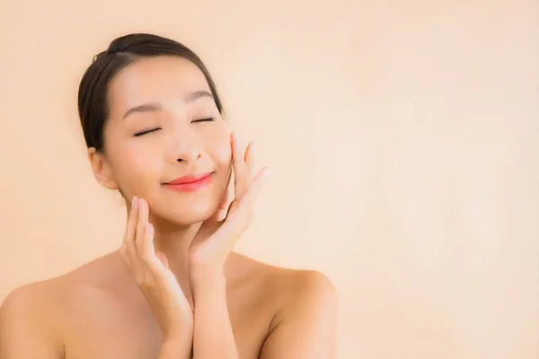 Porträt Schöne Junge Asiatische Gesicht Frau Mit Beauty Wellness Und — Stockfoto