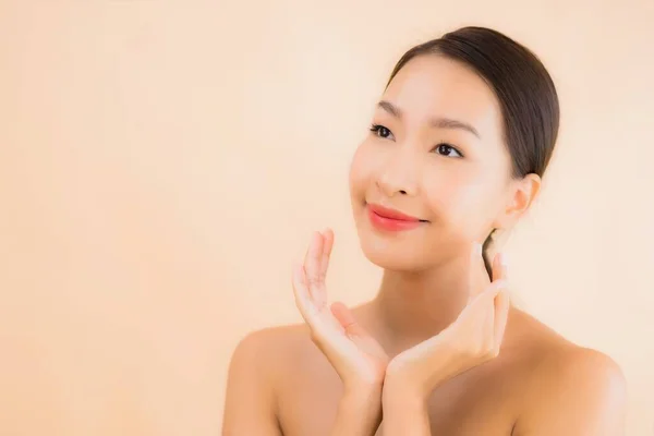 Retrato Hermosa Joven Asiático Cara Mujer Con Belleza Spa Bienestar —  Fotos de Stock