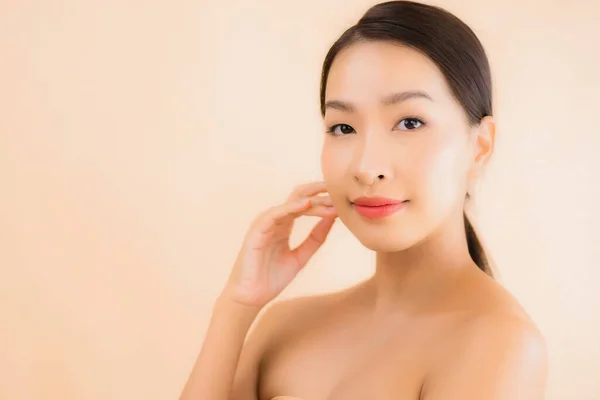 Porträt Schöne Junge Asiatische Gesicht Frau Mit Beauty Wellness Und — Stockfoto