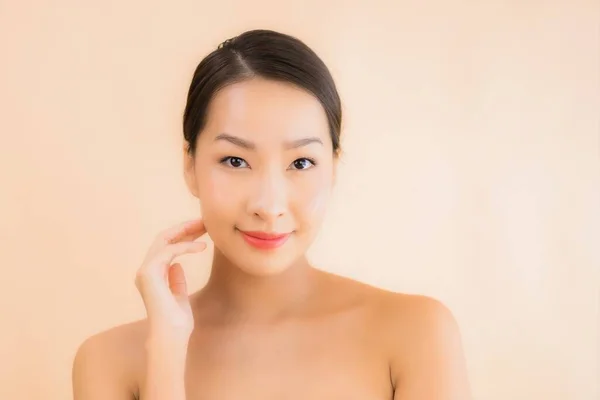 Porträtt Vacker Ung Asiatisk Ansikte Kvinna Med Skönhet Spa Wellness — Stockfoto