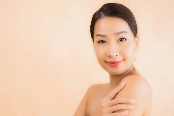 Portrait Belle Jeune Asiatique Visage Femme Avec Beauté Spa Bien — Photo