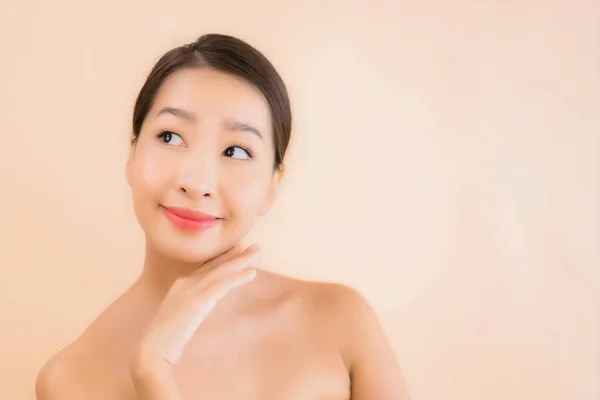 Portrait Belle Jeune Asiatique Visage Femme Avec Beauté Spa Bien — Photo