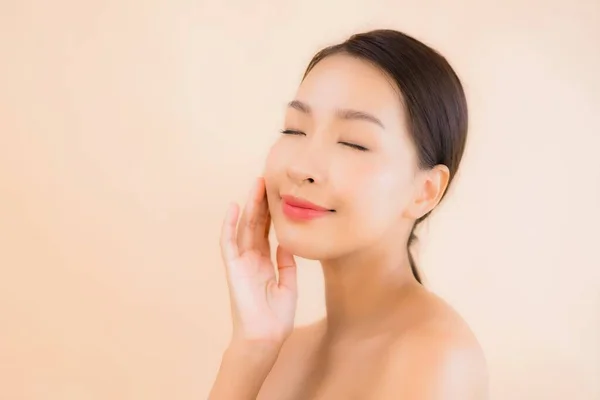 Porträt Schöne Junge Asiatische Gesicht Frau Mit Beauty Wellness Und — Stockfoto