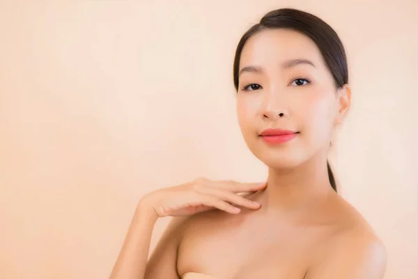 Portrait Belle Jeune Asiatique Visage Femme Avec Beauté Spa Bien — Photo