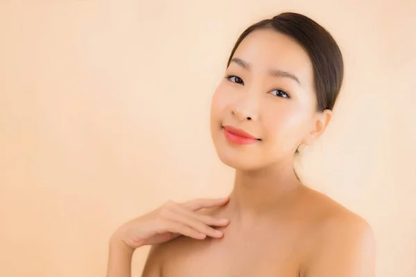 Portrait Belle Jeune Asiatique Visage Femme Avec Beauté Spa Bien — Photo