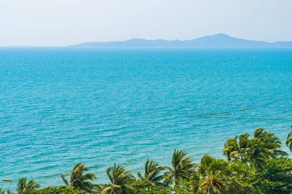 Belle Nature Tropicale Plage Mer Océan Baie Autour Cocotier Pour — Photo