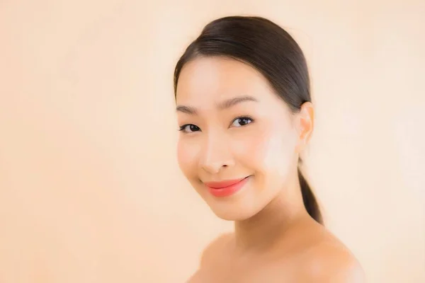 Portrait Belle Jeune Asiatique Visage Femme Avec Beauté Spa Bien — Photo