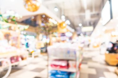 Soyut bulanık alışveriş merkezi ve mağazada arka plan için perakende