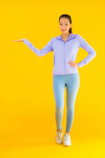 Retrato Hermosa Joven Asiática Deporte Mujer Con Ropa Deportiva Listo —  Fotos de Stock