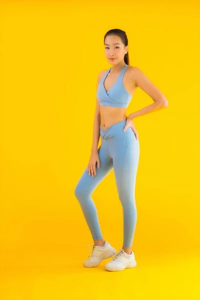 Retrato Hermosa Joven Asiática Deporte Mujer Con Ropa Deportiva Listo — Foto de Stock