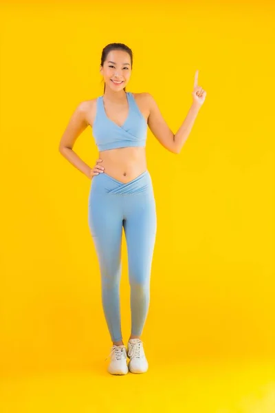 Retrato Hermosa Joven Asiática Deporte Mujer Con Ropa Deportiva Listo — Foto de Stock