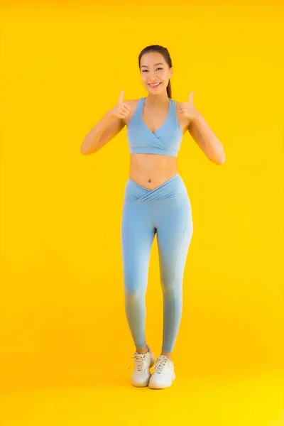 Retrato Hermosa Joven Asiática Deporte Mujer Con Ropa Deportiva Listo —  Fotos de Stock