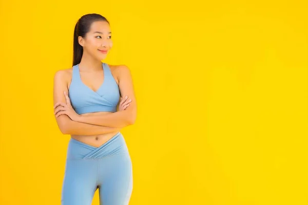 Retrato Hermosa Joven Asiática Deporte Mujer Con Ropa Deportiva Listo —  Fotos de Stock