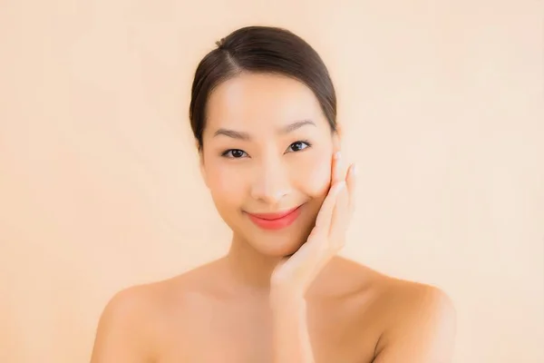 Porträt Schöne Junge Asiatische Gesicht Frau Mit Beauty Wellness Und — Stockfoto