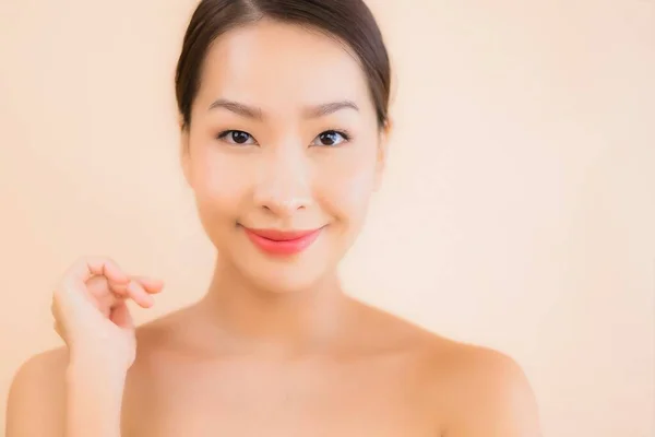 Porträt Schöne Junge Asiatische Gesicht Frau Mit Beauty Wellness Und — Stockfoto