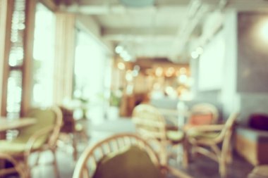 Arka plan için soyut bulanıklık ve kahve dükkanı ve restoran iç mekanı.
