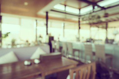 Arka plan için soyut bulanıklık ve kahve dükkanı ve restoran iç mekanı.