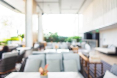 Arka plan için soyut bulanık otel ve lobi iç mimarisi