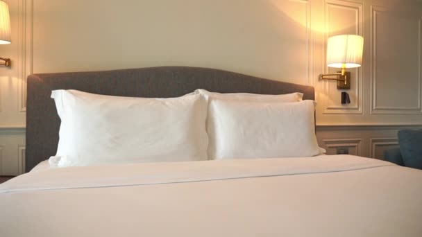 Bel Intérieur Chambre Luxe Hôtel Resort — Video