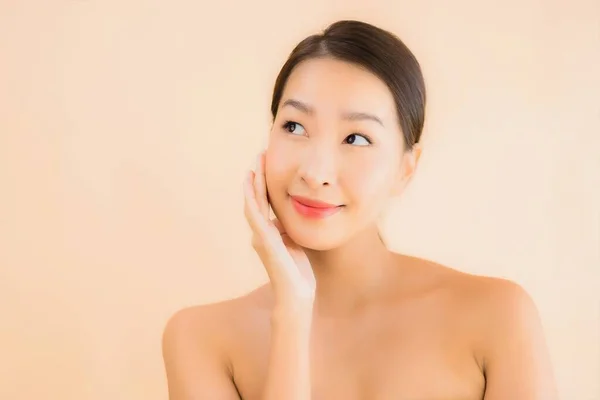 Porträt Schöne Junge Asiatische Gesicht Frau Mit Beauty Wellness Und — Stockfoto