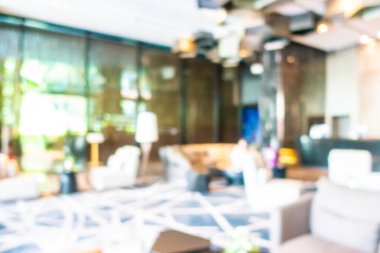 Özet olarak, arka plan için soyut bulanık ve odaksız otel ve lobi iç mekanı