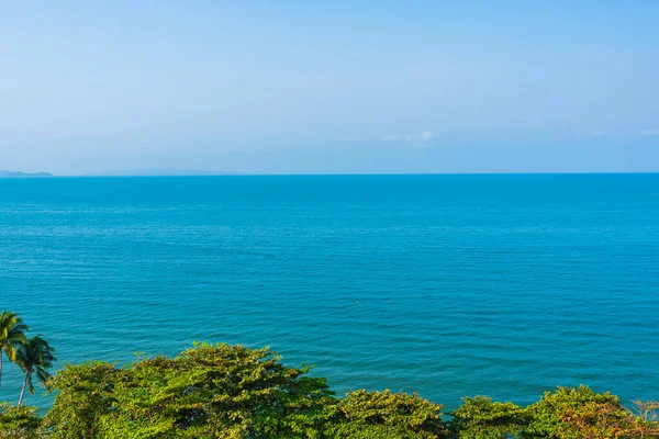 Bella Natura Tropicale Spiaggia Mare Oceano Baia Intorno Palma Cocco — Foto Stock