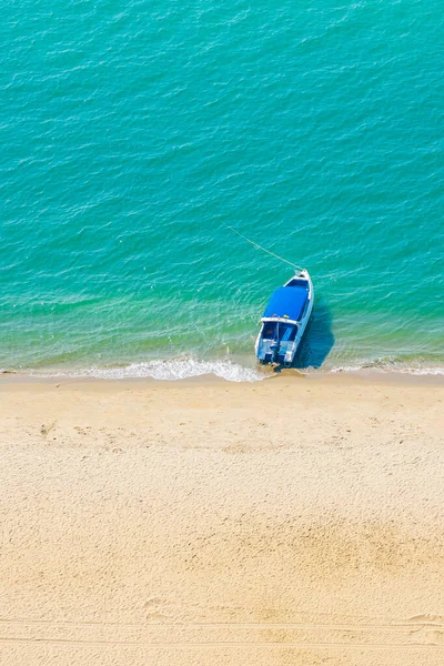Prachtige Tropische Strand Zee Oceaan Baai Rond Witte Wolk Blauwe — Stockfoto